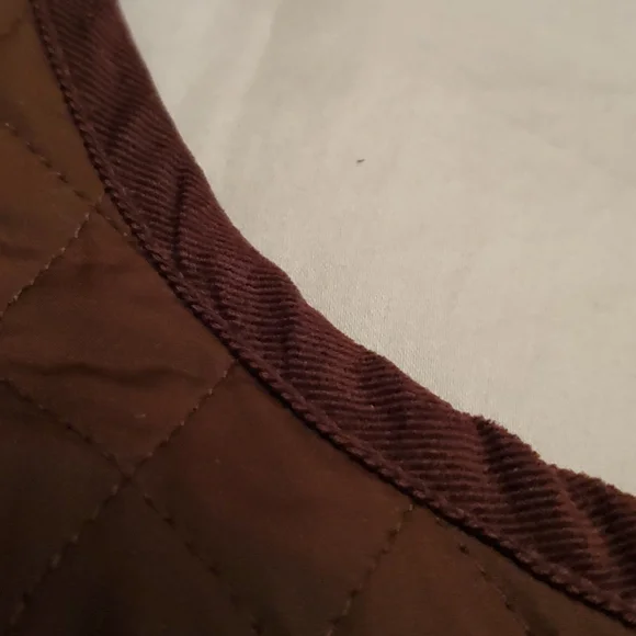 TALBOTS WOMAN brown quilted vest corduroy zipper pockets 1X